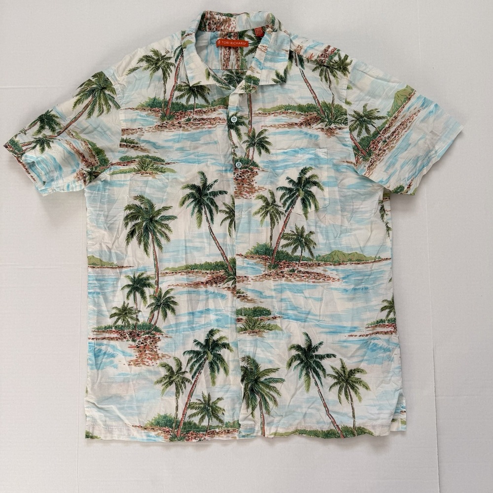 Tori Richard Honolulu Shirt Men Size L Short Sleeve Button Up Hawaiian
